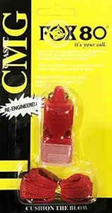 UE Fox 80 CMG Whistle Canada Made Classic Pealess Whistle with Cushioned Mouth Grip High Sound for Sports Coach (Red)