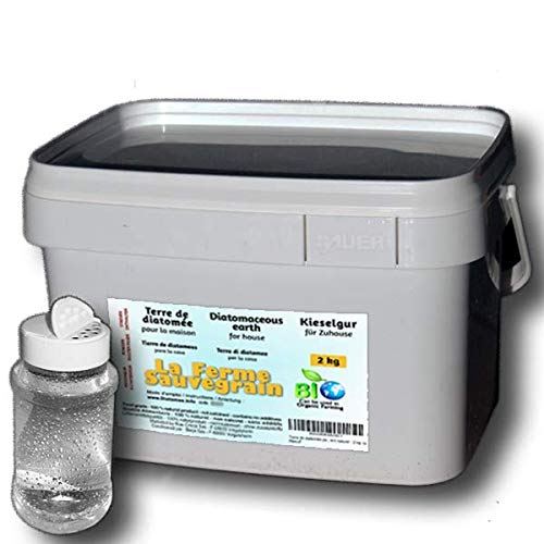 La Ferme Sauvegrain Terra di diatomee per Cimici del Letto, Formiche, Scarafaggi e Ragni - Trattamento Naturale - 2kg + aspersore offerto