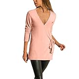 iHENGH Karnevalsaktion Damen Top Bluse Lässig Mode T-Shirt Frühling Sommer Frauen Bequem Blusen Beiläufiges für mit V Ausschnitt Langärmeliges Strickjacke Hemd