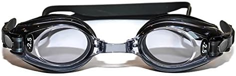 SPORTS WORLD VISION Optical Swimming Goggles Adult Black Minus & Plus UV Tint