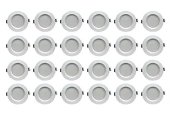 BENE Faro Virgin Plastic Round Ceiling Light, (White, 5w, Pack of 24 Pcs)