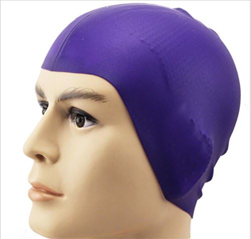 HLSilicone Swim Cap Waterproof Granule Colorful Swimming Cap High Elastic Cap , Purple,purple
