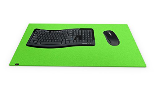 Designer Filz Schreibtischunterlage grün in XXL (ca. 40x80cm groß). Originelle Schreibunterlage - besonders weich und komfortabel. Die coole Alternative zur Papier- oder Leder Schreibtischunterlage.