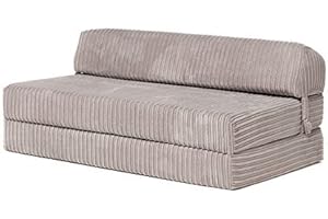 Changing Sofas Jumbo Cord Fold Out Sofa Bed Chair | Living Room and Sitting Room | Bounce Back Fabric Mattress | Great for Back Support and relaxation (Mink)