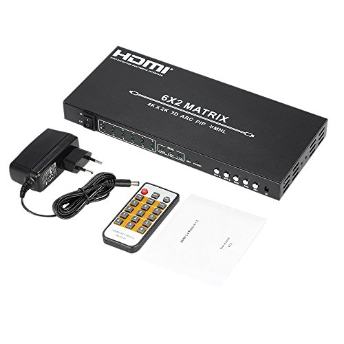 Docooler HDM-962 HDMI 1080p Full HD Switch Verteiler 6 In 2 Out 1080p Full HD UHD 4K 3D PIP für XBOX WII STB HD Player Smartphone - 9