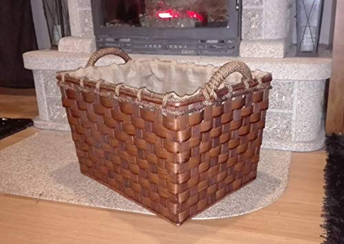 MISORPRESA Cesta para LEÑA Grande 62X43X45CM LEÑERA Rectangular Cesta LEÑA