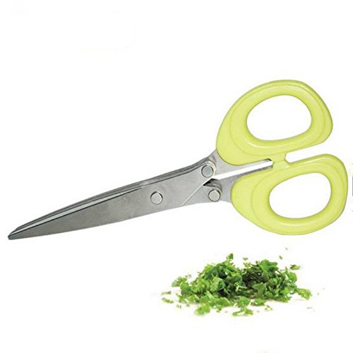 5 Doppelklingen Klingen Kräuterschere Kräuter Schneider Schere Küchenhilfe Edelstahl KÜCHENSCHERE - 4