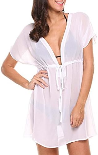 Aumir Women's Deep V Neck Bikini Cover up Beachwear Swimwear Dress