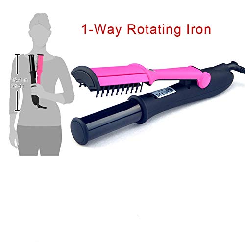 JBEAUTY Professional Hair Curling Iron Straightening Irons 1-Way Rotating Curlers 2 in 1 Style Hair Straightener Curler Brush