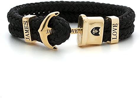 James Love Anchor Bracelet gold black 18 cm (M)