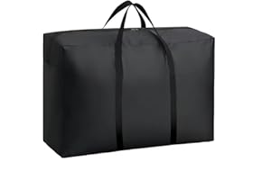 AURMOO 2pcs Bolsas de Almacenamiento 120L, Bolsa de Almacenamiento 210D, Oxford Organizer, Bolsas Almacenamiento, Caja de Almacenaje, Organizador con Cremallera y Manija(Negro)