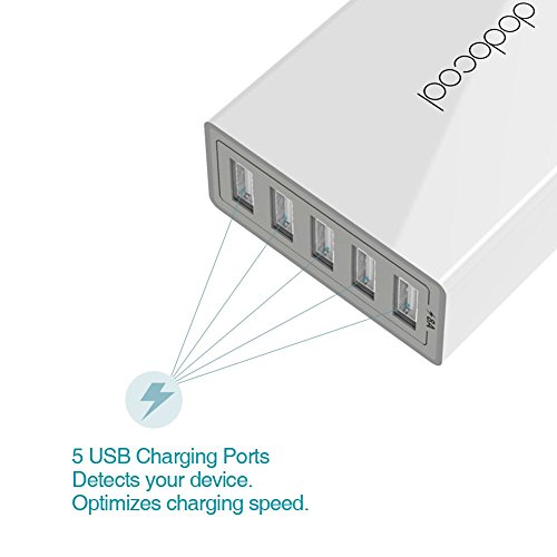 dodocool USB Ladegerät 40W 5 Port USB Ladestation mit 1,5 m abnehmbares Netzkabel - 8
