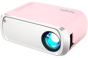 Mini Beamer, ksbaby Außen Tragbarer projektor, LED-ästhetischer Video-Mini projektor für tragbare Filme im Freien Mini Beamer, kompatibel mit HDMI, USB, Laptop, TV-Stick, iOS und Android-Telefon