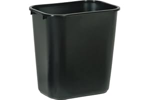 Rubbermaid Commercial Products FG295600BLA Papierkorb neben Schreibtisch, rechteckig, 26,6 L, Schwarz
