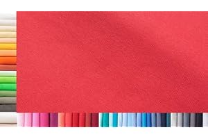 1buy3 Tissu de côtes Jersey XXL au mètre|Double : 75cm de Largeur|Simple : 150cm de Largeur|Couleur : 20 Framboise|0,50m de Longueur|96% Coton, 4% élasthanne|Plus de 50 Coloris au Choix|Jersey