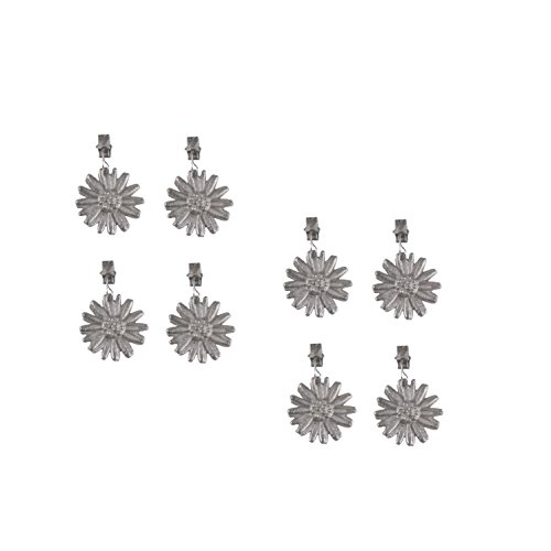 Set aus 8 Stück soliden Tischdeckengewichte Tischdeckenbeschwerer Tischtuchbeschwerer gegossen und verzinkt in Blumenform Edelweiß (8er)