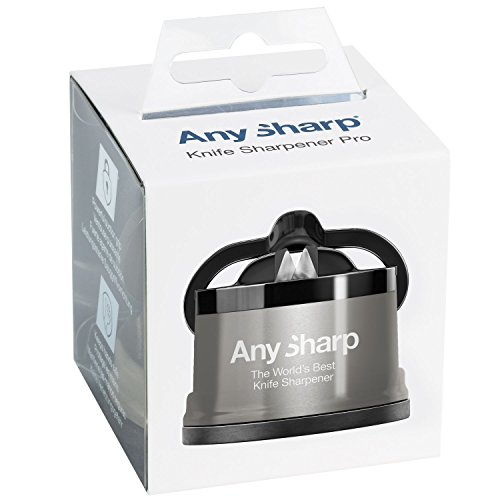 AnySharp Pro Messerschärfer (Metall) mit Saugnapf, Gebürstetes Metall - 6