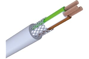 WITTKOWARE LiYCY 3x0,50mm² Elektronik-Steuerleitung mit Geflecht Abschirmung, Kupfer, Mantelfarbe grau, Kabellänge 25m