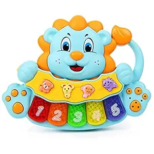SHLOFOR Play Set Toy Lion Shape Piano Toys for Kids with Light and Sound Toy for Kids. (Multi)