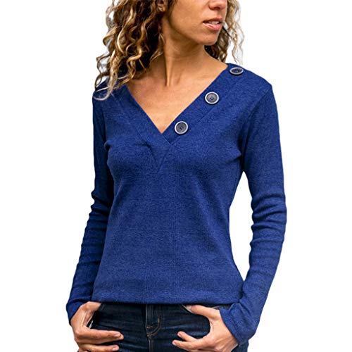 squarex Women Top, Women's Winter Autumn Long Sleeve V Neck Blouse Pullover Sweater Jumper Tops Spring Autumn Clothes Sale Clothing Gifts for Women top