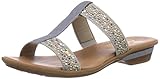 Futter: Synthetische Rieker Damen 63454 Pantoletten, Grau (grau/lightblue/42), 41 EU