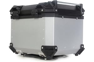 CACHPIB 45L Motorbike Top Case, Aluminum Alloy Waterproof Top Box for Motorcycle Luggage Box with Security Lock, Motorcycle Helmet Luggage Storage Rear Tour Box Motorbike Trunk