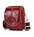 Produktbild LXFA Herren Umhängetasche Vintage Schultertasche Reise Sport Messenger Tasche Männer Freizeit Mini Ledertasche (Öl Haut Rot)