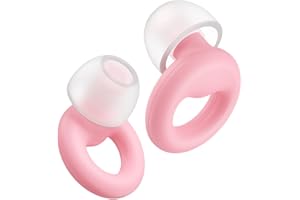 T NEWFUN Bouchons d'oreille pour la réduction du bruit - Protections auditives super douces et réutilisables, pour le sommeil et la sensibilité au bruit - 8 embouts en XS/S/M/L - SNR 26dB (Rose)