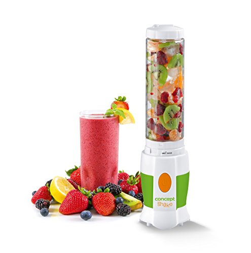 CONCEPT Hausgeräte sm3350 Smoothie Maker Shake and go mit 2 Flaschen, 500 ml, 180 W, 0,5 L, weiß / grün - 6