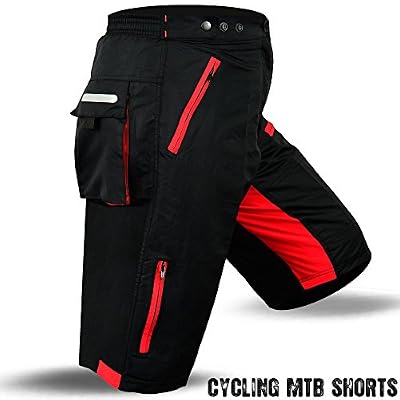 Rebz VTT Cyclisme pour Homme Off Road de vélo Downhill Siège et rembourré haute densité Premium pour homme multicolore Noir/Rouge grand