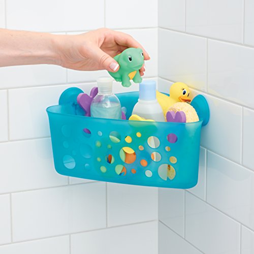 Interdesign 09467EU Power Lock Bubblz Eckkorb mit Saugnäpfen, aqua - 2