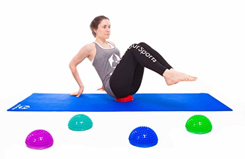 Balance-Kugel »Igel« zur Steigerung der Balance / Koordination. Ideal für Balance-Training 320g zirka 8cm hoch und 16cm Durchmesser in blau, rot, türkis oder schwarz. - 9