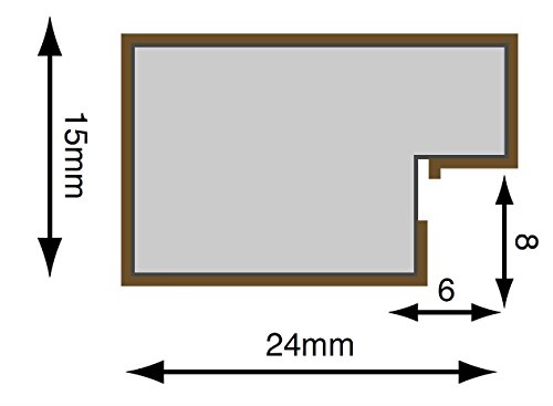25 mm breit H7 Bilderrahmen Eiche rustikal mit dunklem Grau Passepartout für Bildgröße A3 A4 - 3
