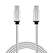 Produktbild USB Typ c Kabel,Airecho Hi-Speed Nylon USB-C auf USB-C Cable Ladekabel und Datenkabell (3A), für Neu MacBook, Chromebook Pixel, Nexus 5/6P, Lumia 950/950XL, Huawei P10 und mehr (6.6ft/2m, Silber)