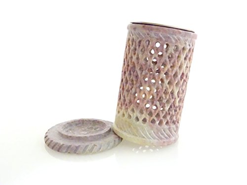Fumaga –stimmungsvolles Räucherstövchen aus Speckstein „Filigran“ Ø 6,5 cm, H: 11,0 cm, optional mit Räucherbürste - 2