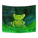 ALAZA Un gran divertido rana verde en Grassland de poliéster para decoración del hogar...
