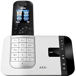 AEG Voxtel D575 - Téléfono inalámbrico DECT con contestador automático y pantalla a color, aluminio