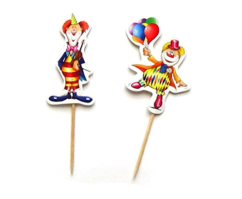Party-Picker / Deko-Picker "CLOWNS" (10 cm - 10 Stück) TOP QUALITÄT
