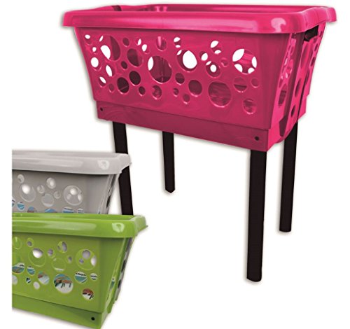 Wäschekorb Wäschesammler Wanne XL mit klappbaren Beinen Farbe wählbar 64,5 x 44 x 30/65 cm, Farbe:Hellgrün