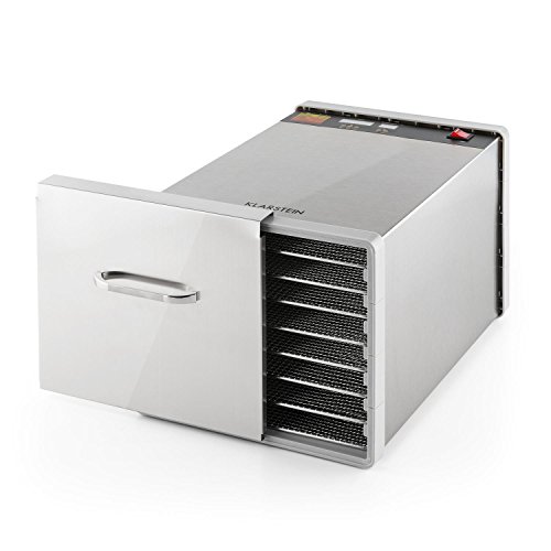 Klarstein Fruit Jerky Pro 8 Dörrgerät Dörrautomat (8 Etagen, 630 Watt, einstellbare Temperatur, Trockenfläche ca. 0,86 m², Ventilator, Edelstahl-Gehäuse, inkl. Handbuch) silber - 5
