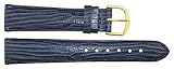 Armbanduhr lederarmband in Blau Leder - 19mm - - Schnalle in Gold Edelstahl - B19BluItr77G