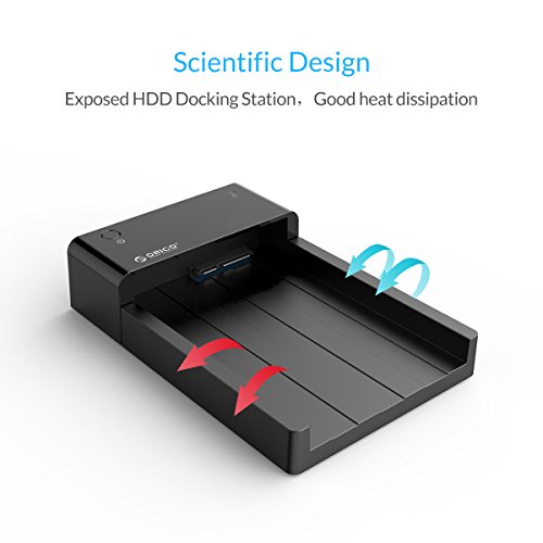 ORICO 2,5″ 3,5″ Festplatten Dockingstation Gehäuse, USB 3.0, eSATA, für 2,5 und 3,5-Zoll HDD und SSD mit SATA, Hochgeschwindigkeit, bis zu 8 TB - 4