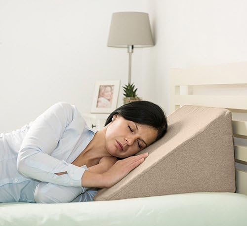 Matching Bedrooms Flex Foam 'Ava' Bed Wedge Support Cushion with Removable Latte Wool Effect Cover
