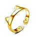 Produktbild Katze Ohren Ring, Zolimx Versilbert Daumen Ring Haustier Geschenk (Gold)