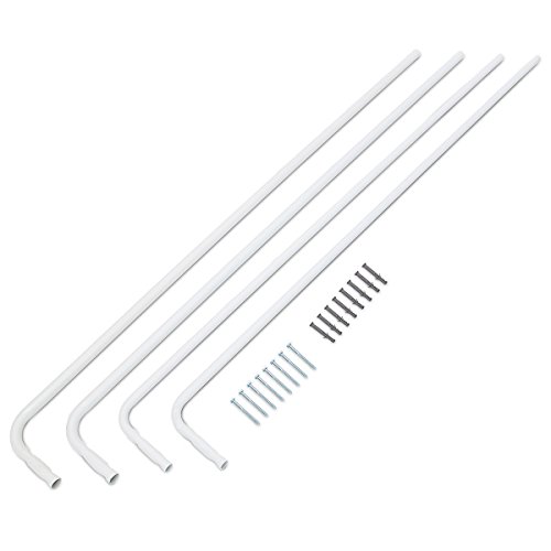 Relaxdays Deckenregal Garage Metall, 100 kg Traglast, Deckenhalterung, 2 Wandstangen bis 330 cm ausziehbar, weiß - 2