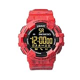 Oasics Fitness Armband mit Pulsmesser Smartwatch,Pulsuhren,Schrittzähler Uhr,Smart Watch für Damen Herren für iPhone Android Handy (rot)