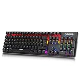 ★Geming Tastatur mit Blauer Schalter, abnehmbare Tastenkappe: Rückholfrequenz von 1000 Hz, zweifarbiger Schussworttasten.