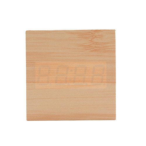 Generic Kantholz LED Alarm Wecker Tischuhr Sprachsteuerung Sensor mit Thermometer Anzeige – Natur + Weiß - 4