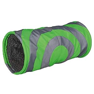 Trixie Peluche Cushy Play túnel, 15 x 35 cm, Color Gris/Verde