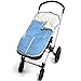 Wallaboo Footmuff, Warm and Cosy Footmuff, for 6 - 36 months, Durable Faux Suede and Soft Sheerling, Cozy and warm, Light Blue
